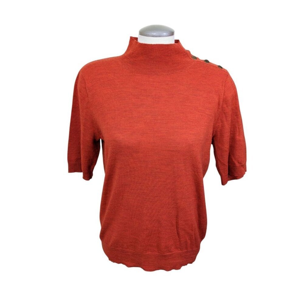 Rachel Zoe Womens XL Lightweight Sweater Extra Fine Merino Wool Half Sleeve Soft